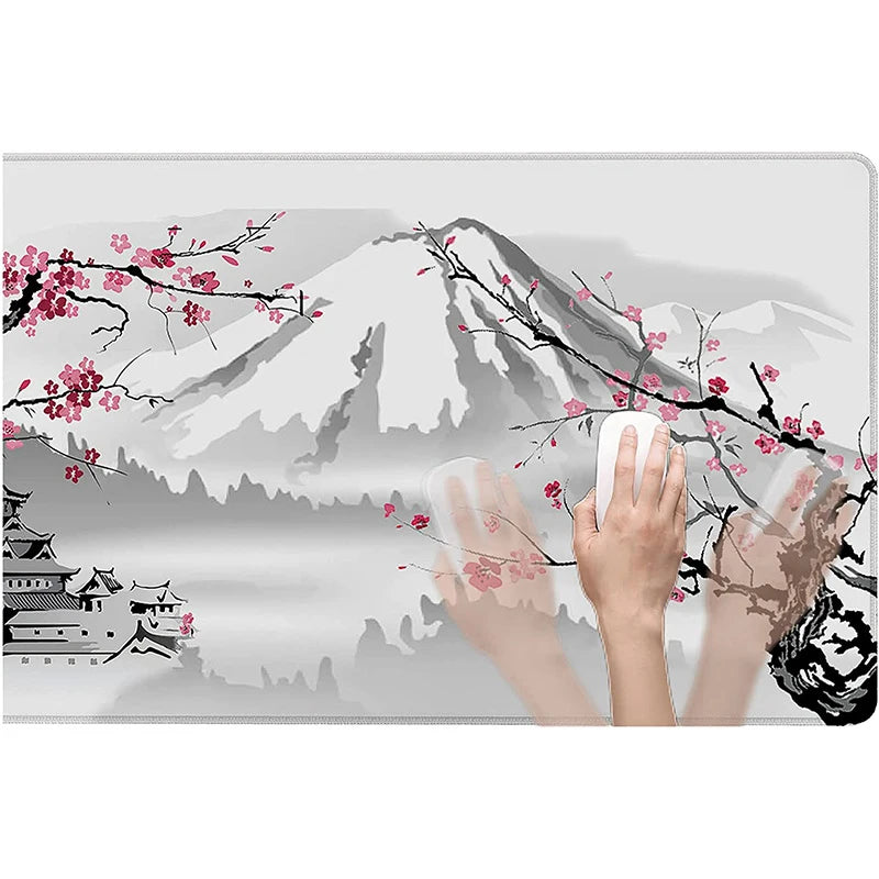 New Sakura Pattern Large Mouse Pad Gamer Big Mousepad for Computer Gaming Locking Edge Keyboard Desk Mice Pad Rubber Table Mat